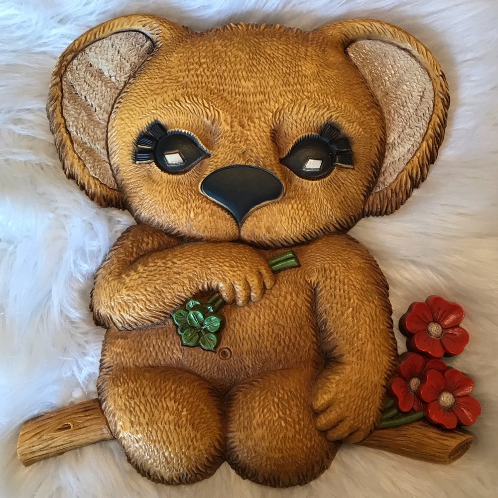 Vintage Koala Bear Wall Hanging 1978 Dart Ind. Decor Retro